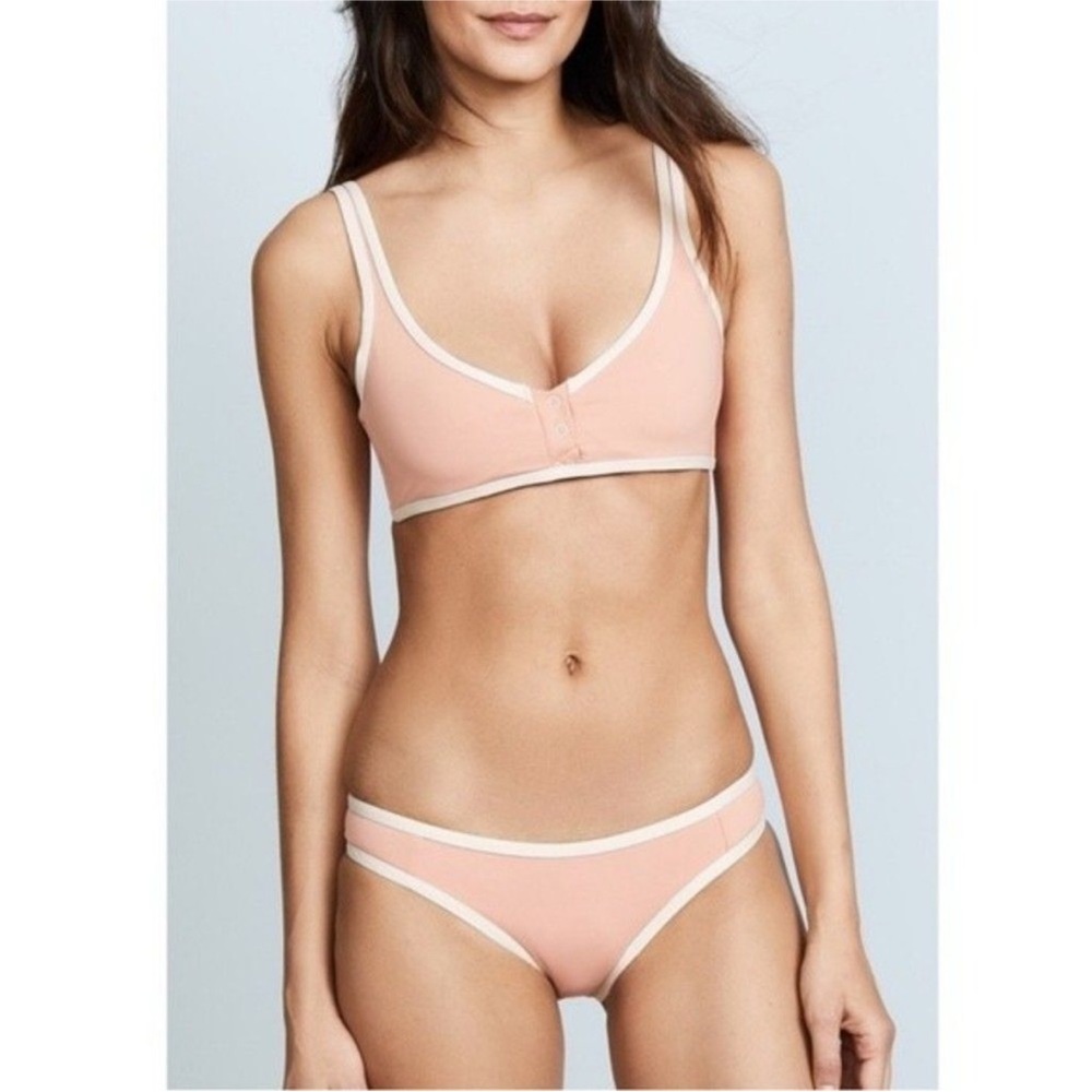 Tavik Coral and White Bikini Set